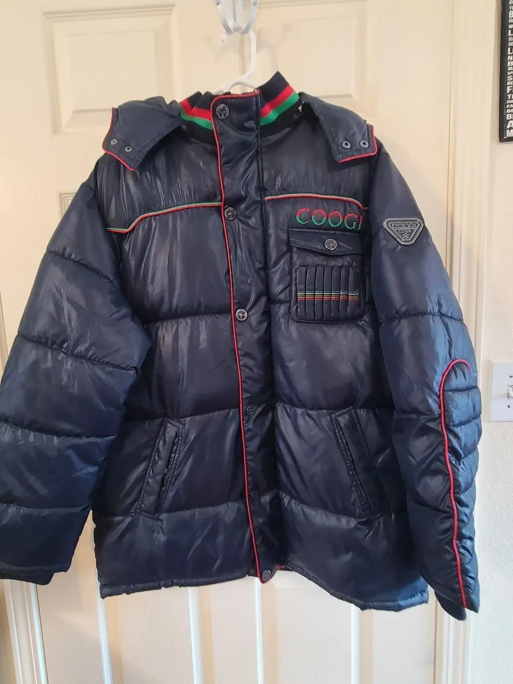 Coogi Y2K Navy Puffer Jacket Size XL